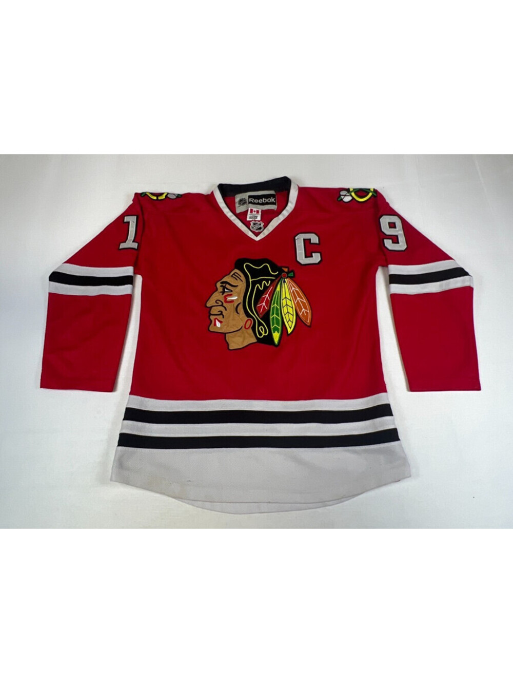 VTG Style Reebok CCM Chicago Blackhawks Jonathan Toews 19 Jersey Red Size 48